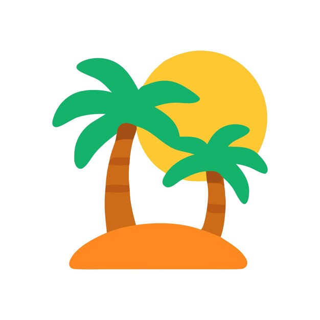 Una isla paradisíaca tropical con palmeras y sol
