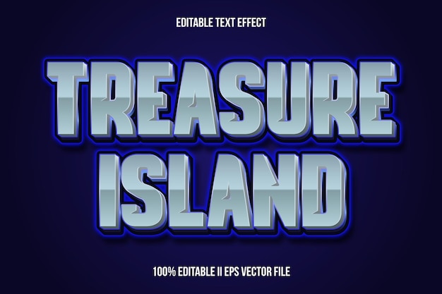 La isla del tesoro Efecto de texto editable Estilo de gradiente de relieve 3D