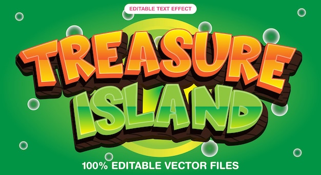 La isla del tesoro es una plantilla de efecto de texto 3D editable