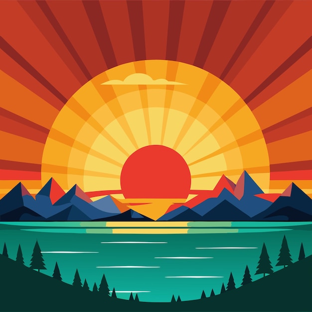 La isla de Vector Sunset