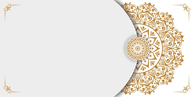 islámico isra miraj nabi muhammad ramadan eid banner de fondo con mandala de lujo