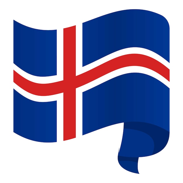Islandia viento bandera icono dibujos animados vector viaje ciudad océano casa