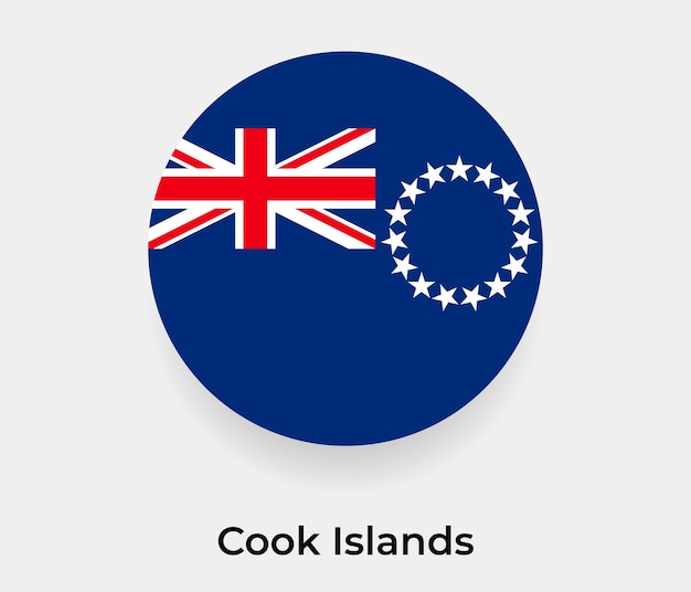 Islas Cook bandera burbuja círculo forma redonda icono vector ilustración