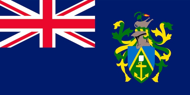 Islas Pitcairn bandera colores oficiales y proporción ilustración vectorial