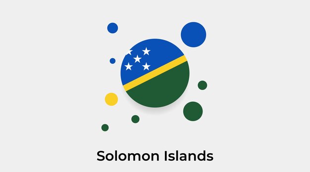 Islas Salomón bandera burbuja círculo forma redonda icono vector ilustración