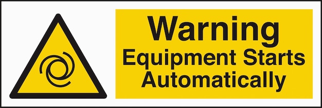ISO 7010 Estándares de etiquetas de señales de seguridad Equipo de precaución Inicia automáticamente bloqueo y etiquetado
