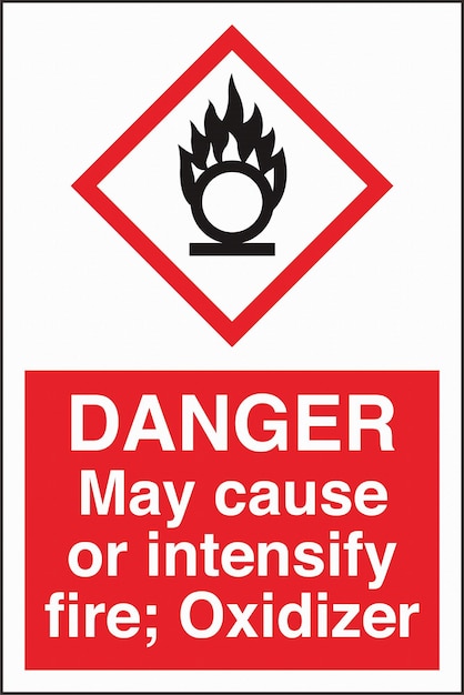 ISO 7010 GHS Etiqueta de productos químicos Peligro puede causar o intensificar el fuego Oxidante vertical