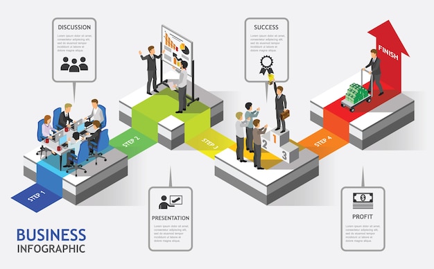 Isometric business people teamwork