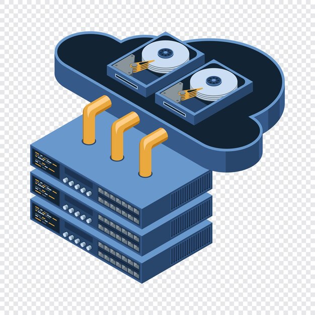 Isometric cloud computing Isometric server Server network equipment Computer network technology Web hosting concept Isometric technology
