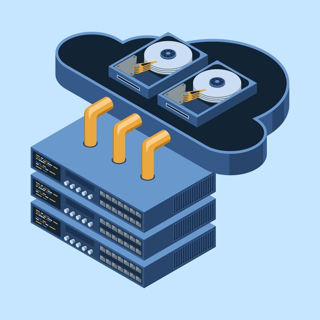 Isometric cloud computing Isometric server Server network equipment Computer network technology Web hosting concept Isometric technology