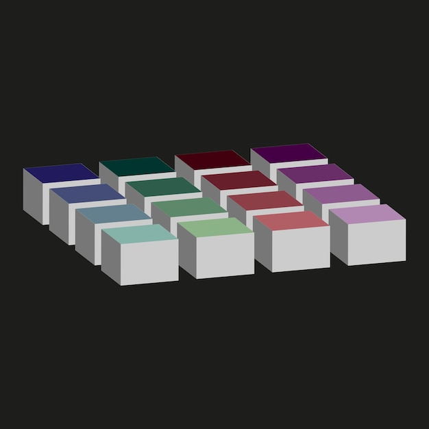 Isometric cube array Dimensional block pattern Geometric box design Vector perspective illustration