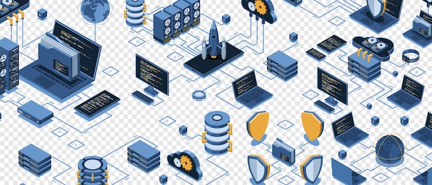 Isometric data network management Cloud storage data and synchronization of devices Networking database cloud storage Isometric technology