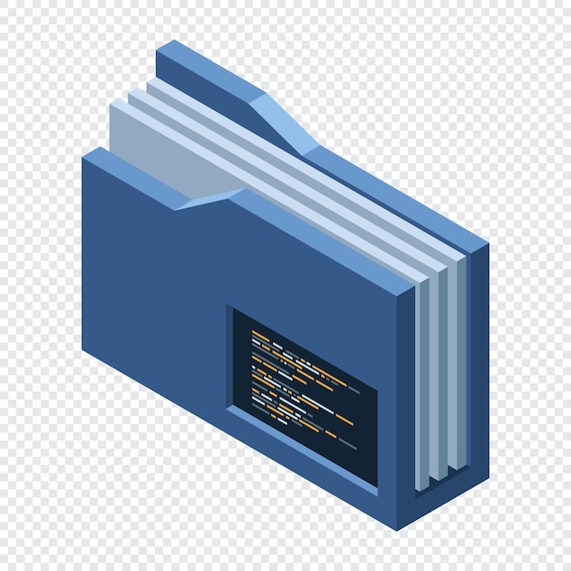 Isometric folder Network folder Shared folder Cloud data storage Database folder server technology Isometric technology