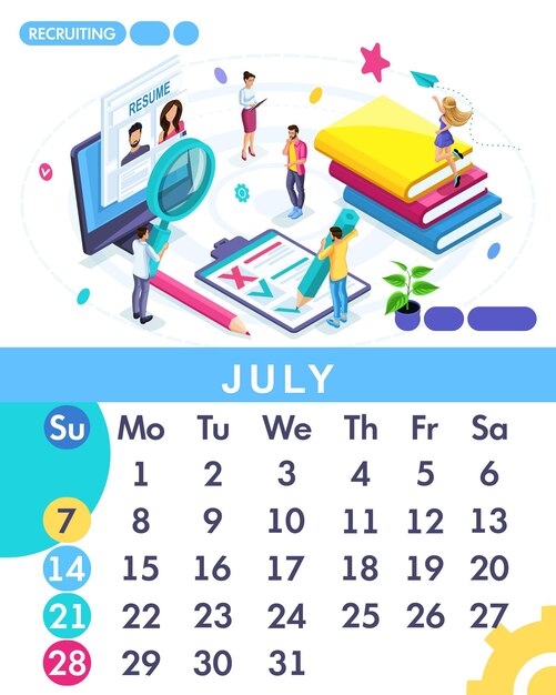 Vector isométrico del calendario establecido plan de negocios para lograr el objetivo concepto de negocio