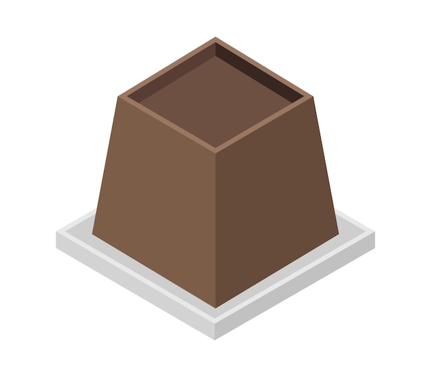 Isométrico de chocolate negro