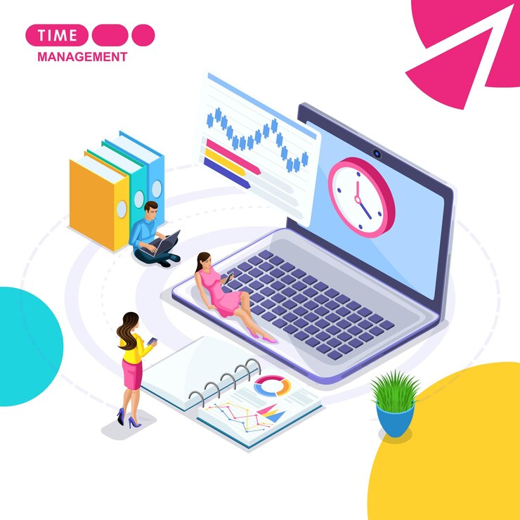 Vector isométrico el concepto de negocio, gestión del tiempo, planificación de casos, programación, planificación.