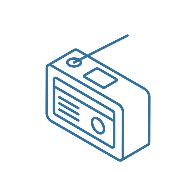 Isométrico Icones de radio plantillas de elementos de diseño vectorial concepto simple y moderno