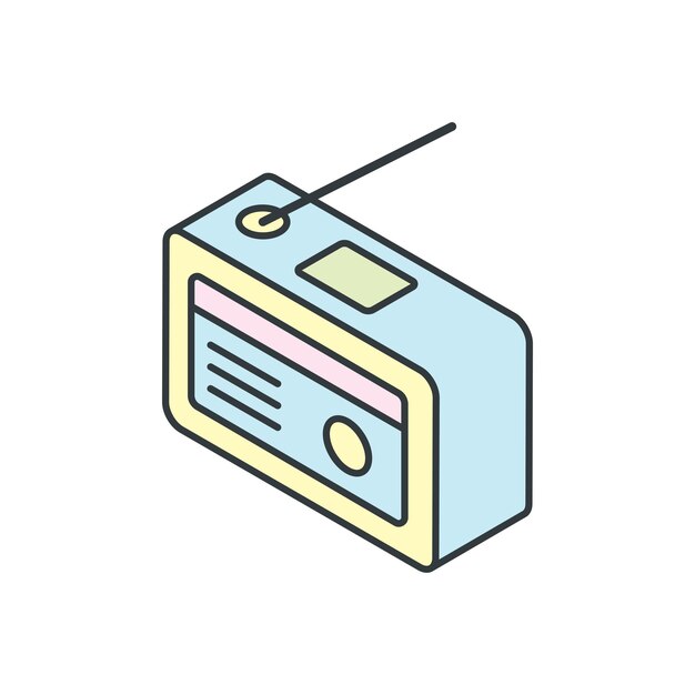 Isométrico Icones de radio plantillas de elementos de diseño vectorial concepto simple y moderno