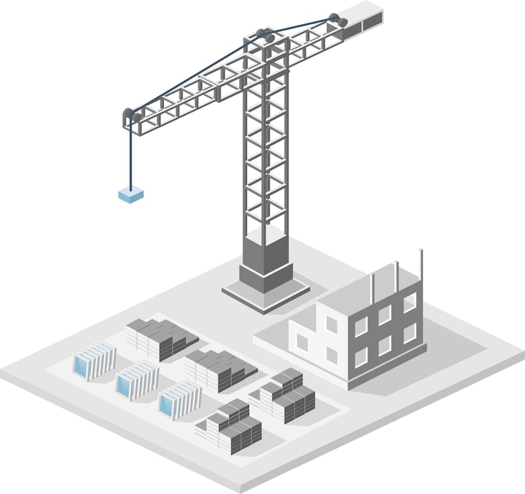 Vector isométricos de construcción industrial.