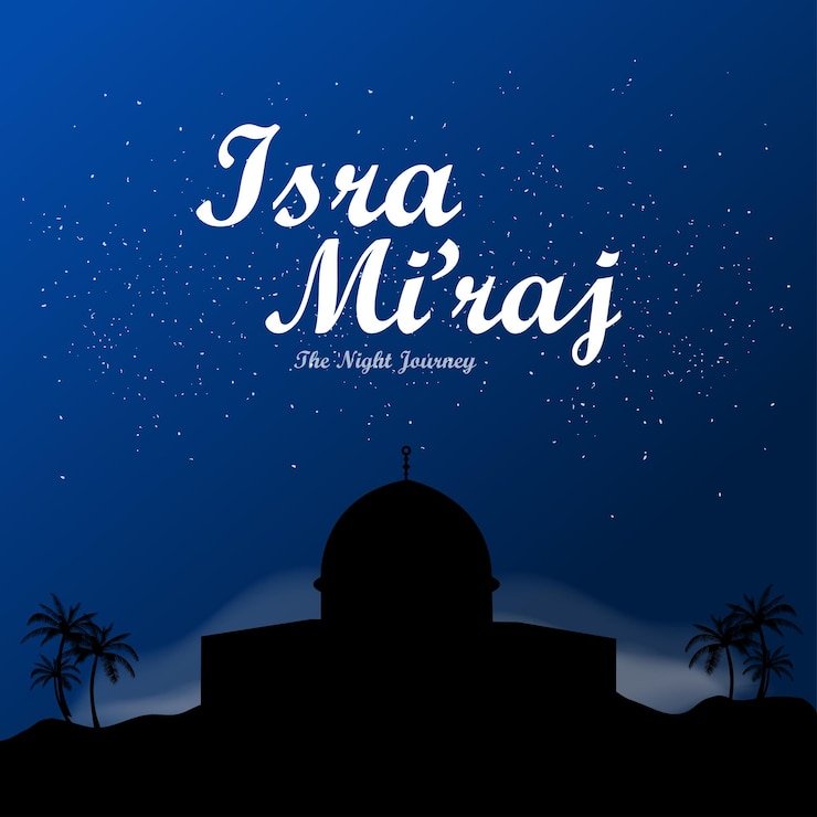 Vector isra mi'raj tema vector ilustración el viaje nocturno