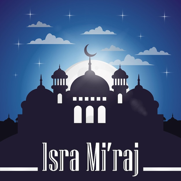 Isra miraj diseño con efecto de luz de fondo