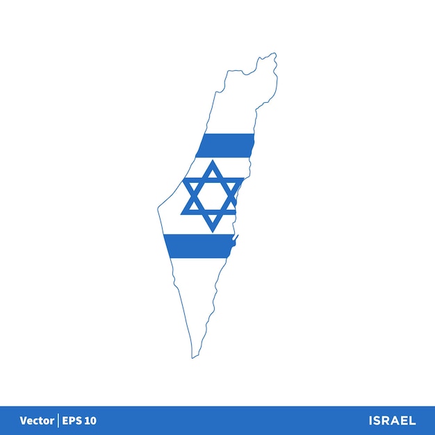 Israel Asia Países Mapa y bandera Icono Vector Logo Plantilla Ilustración Diseño Vector EPS 10