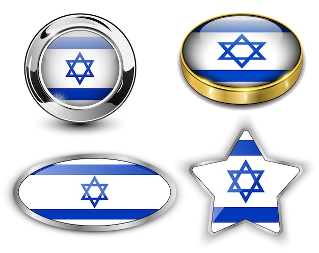 Vector israel israel bandera botones gran colección ilustración vectorial de alta calidad