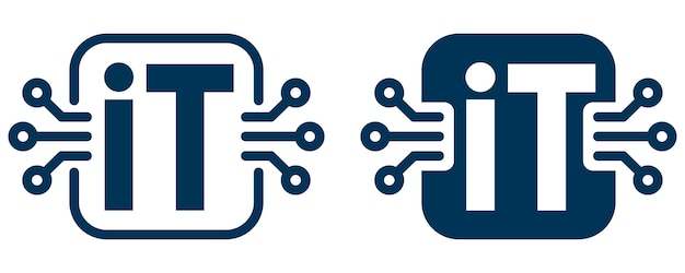 IT symbol with circuit nodes for tech or coding theme Vector icon