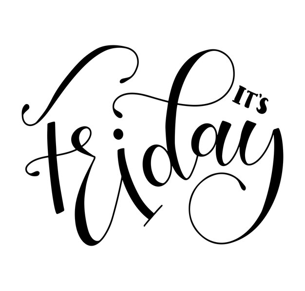 It39s viernes negro letras aisladas sobre fondo blanco ilustración vectorial