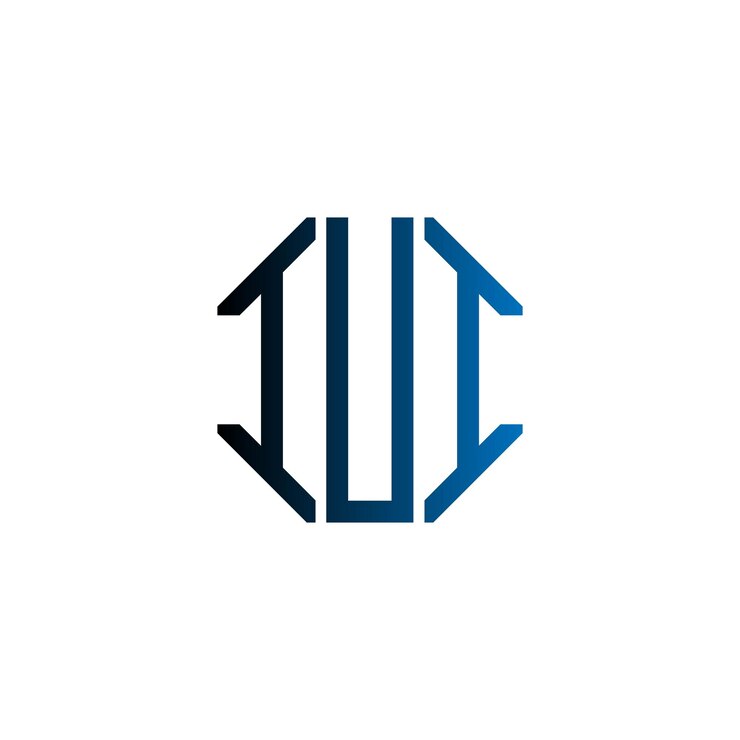 Vector iui diseño inicial creativo moderno minimalista atemporal de monograma de espacio negativo