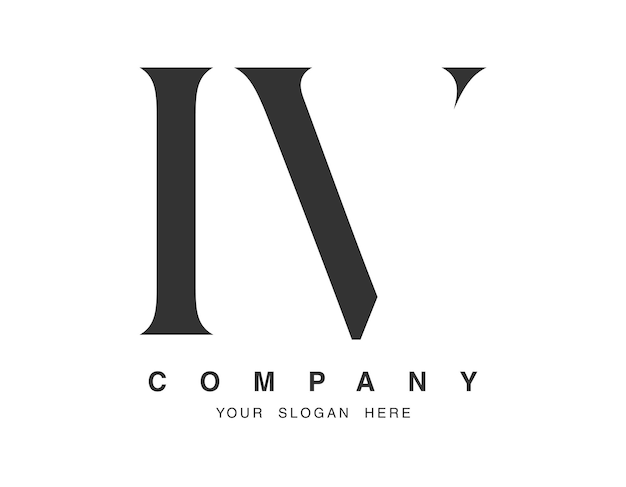 IV diseño del logotipo Letra inicial i y v estilo de fuente serif nombre de empresa clásico creativo tipografía logotipo o identidad de moda