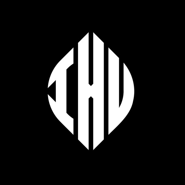 IXU diseño de logotipo de letras circulares con forma de círculo y elipse IXU letras elípticas con estilo tipográfico Las tres iniciales forman un logotipo de círculo IXU emblema de círculo Monograma abstracto letra marca vector