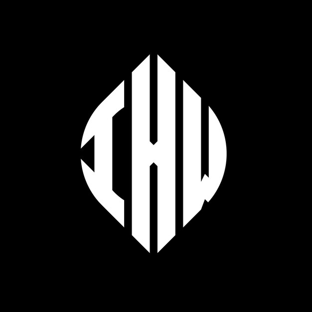 IXW diseño de logotipo de letras circulares con forma de círculo y elipse IXW letras elípticas con estilo tipográfico Las tres iniciales forman un logotipo de círculo IXW círculo emblema monograma abstracto letra marca vector