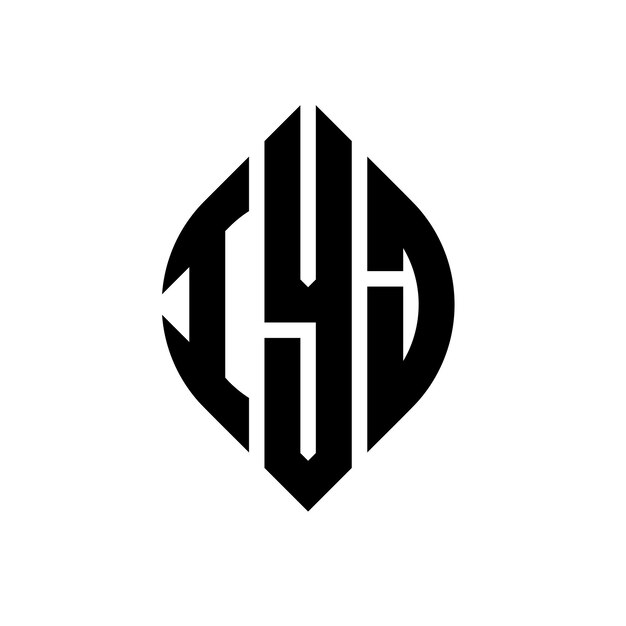 IYJ diseño de logotipo de letras circulares con forma de círculo y elipse IYJ letras elípticas con estilo tipográfico Las tres iniciales forman un logotipo de círculo IYJ emblema de círculo Monograma abstracto letra marca vector