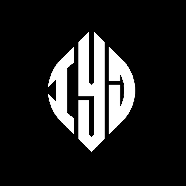 IYJ diseño de logotipo de letras circulares con forma de círculo y elipse IYJ letras elípticas con estilo tipográfico Las tres iniciales forman un logotipo de círculo IYJ emblema de círculo Monograma abstracto letra marca vector