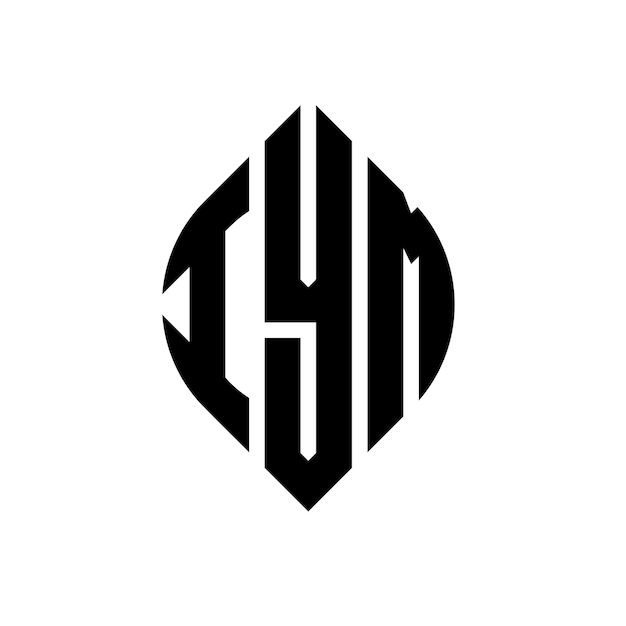 IYM diseño de logotipo de letras circulares con forma de círculo y elipse IYM letras elípticas con estilo tipográfico Las tres iniciales forman un logotipo de círculo IYM emblema de círculo Monograma abstracto letra marca vector