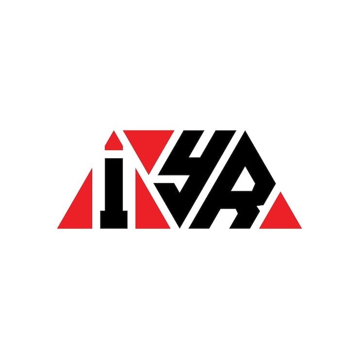 Vector iyr diseño de logotipo de letra triangular con forma de triángulo iyr diseñador de logotipo triangular monograma iyr modelo de logotipo vectorial triangular iyr con color rojo iyr logotipo triangular simple elegante y lujoso logotipo iyr