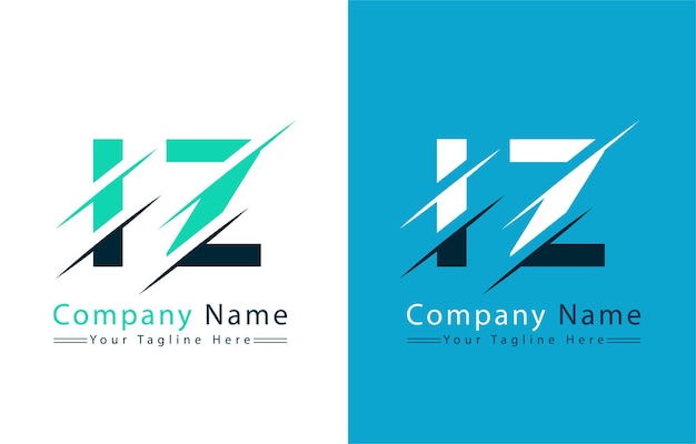 IZ Diseño de la letra del logotipo Concepto Ilustración del logotipo vectorial