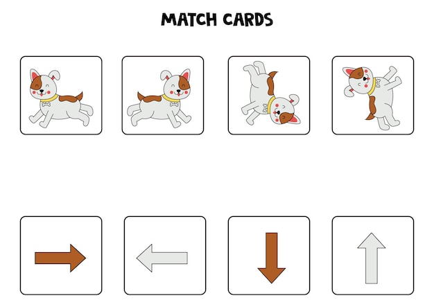 Izquierda derecha arriba o abajo Orientación espacial con lindo perro marrón