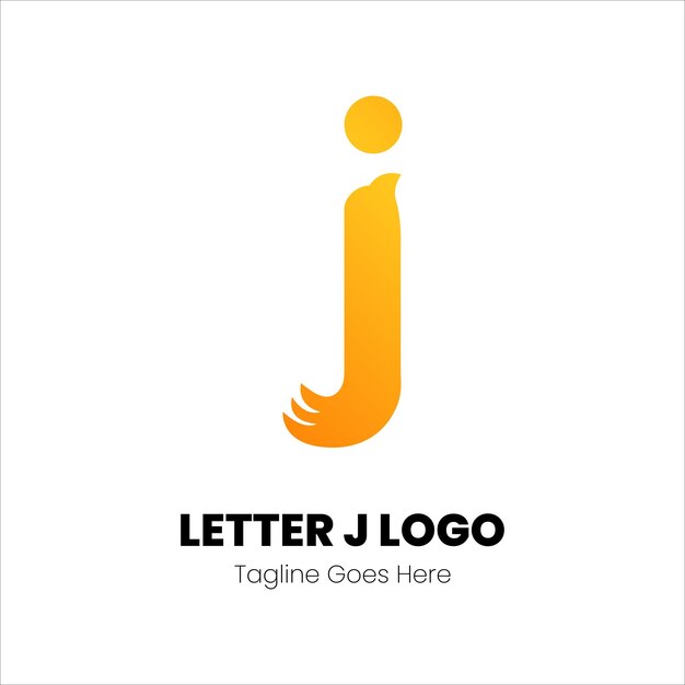 J Carta Logo Icon gradiente naranja plantilla de diseño Elemento de arte vectorial