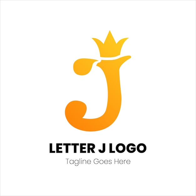J Carta Logo Icon gradiente naranja plantilla de diseño Elemento de arte vectorial