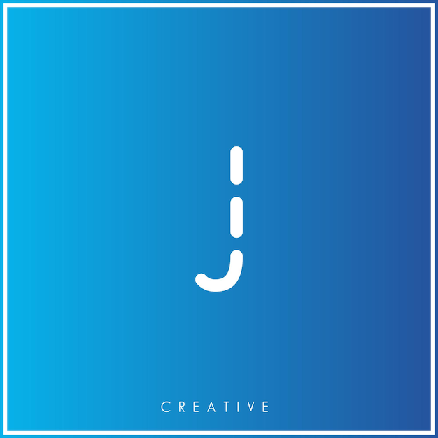 J Creative último diseño de logotipo Premium Vector letras Logo Vector Ilustración logo de azul