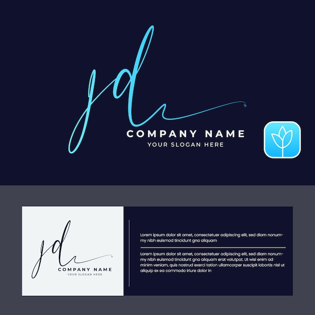 j d letra inicial escritura a mano y logotipo de firma Vector de belleza logotipo inicial tienda de moda