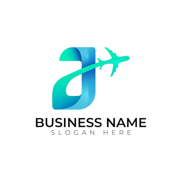 J gradiente 3d diseño de logotipo de letras vectoriales abstractas