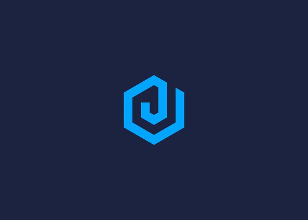 j letra hexágono logotipo diseño de icono modelo de diseño vectorial inspiración