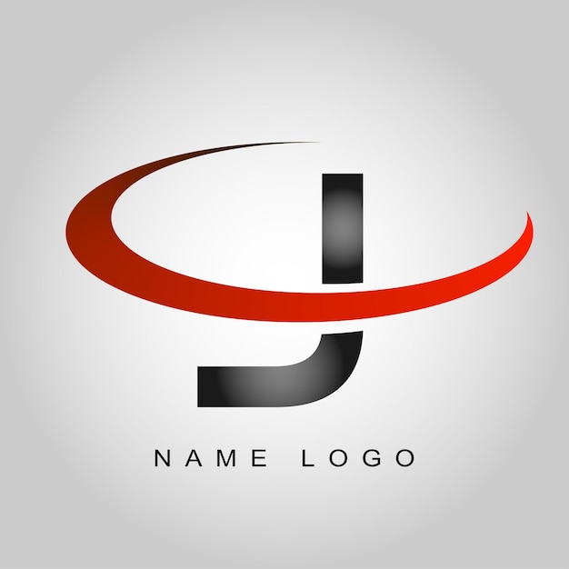 J letra tipográfica idea de logotipo diseño moderno