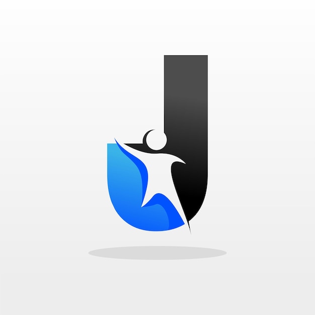 J Personas Template de diseño de logotipo de la letra Inspiración Ilustración vectorial