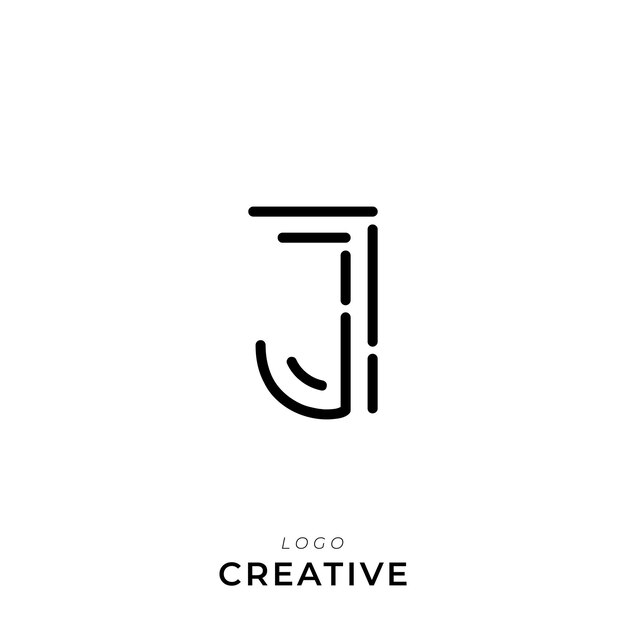 J Premium Creative Latter Diseño de logotipo Compañía de marca Diseño de Logotipo Ilustración vectorial