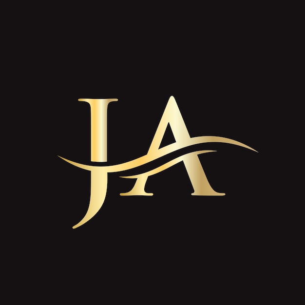JA logo Design Premium Letter JA Logo Design con concepto de onda de agua