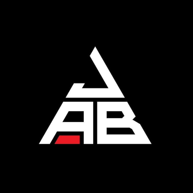 Vector jab diseño de logotipo de letra triangular con forma de triángulo jab diseño del logotipo triangular monograma jab triángulo vector logotipo plantilla con color rojo jab logo triangular sencillo elegante y lujoso logotipo